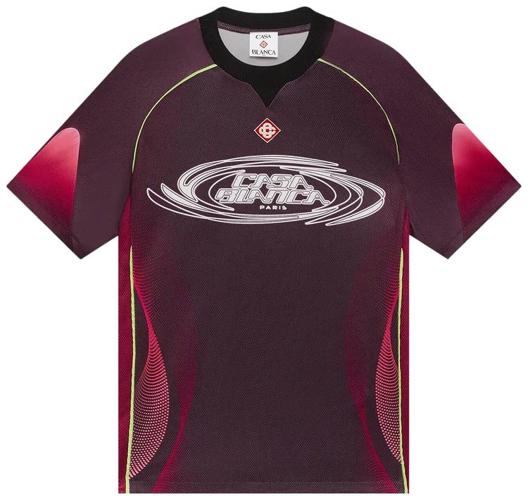 Casablanca Gradient Short Sleeve Football Top Aubergine