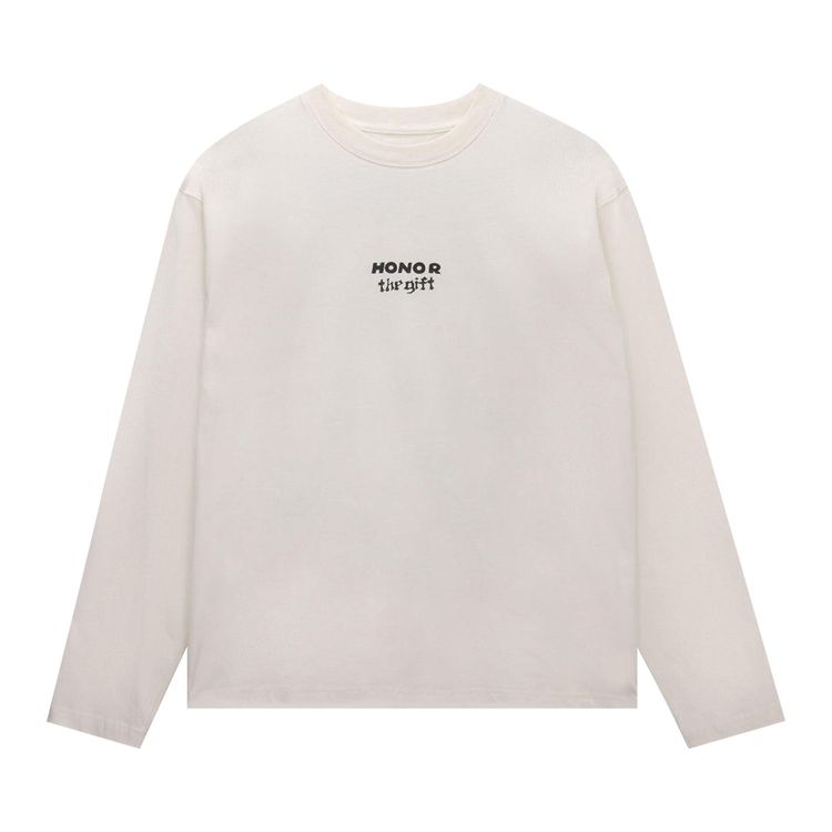 Honor The Gift Running Shit Long Sleeve Tee White