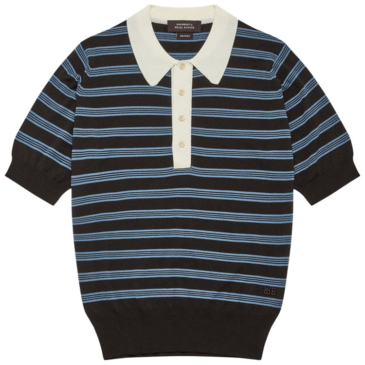 Wales Bonner Breeze Polo Dark BrownBlueIvory