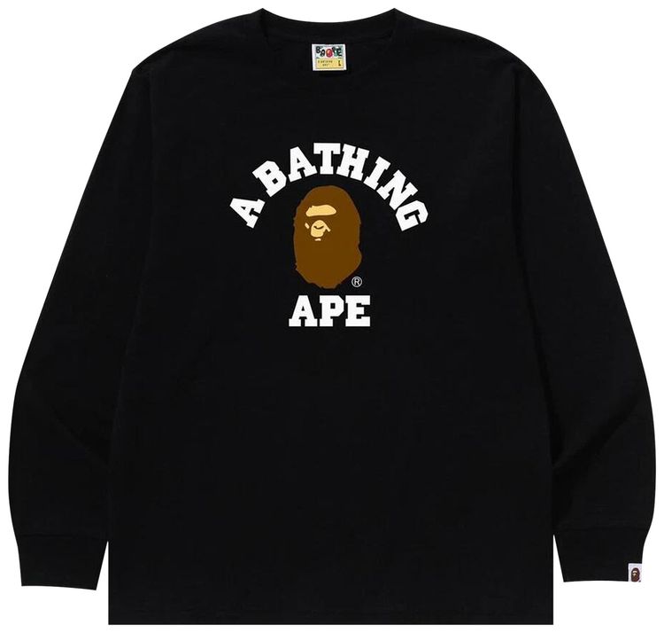 BAPE College Long Sleeve Tee Black
