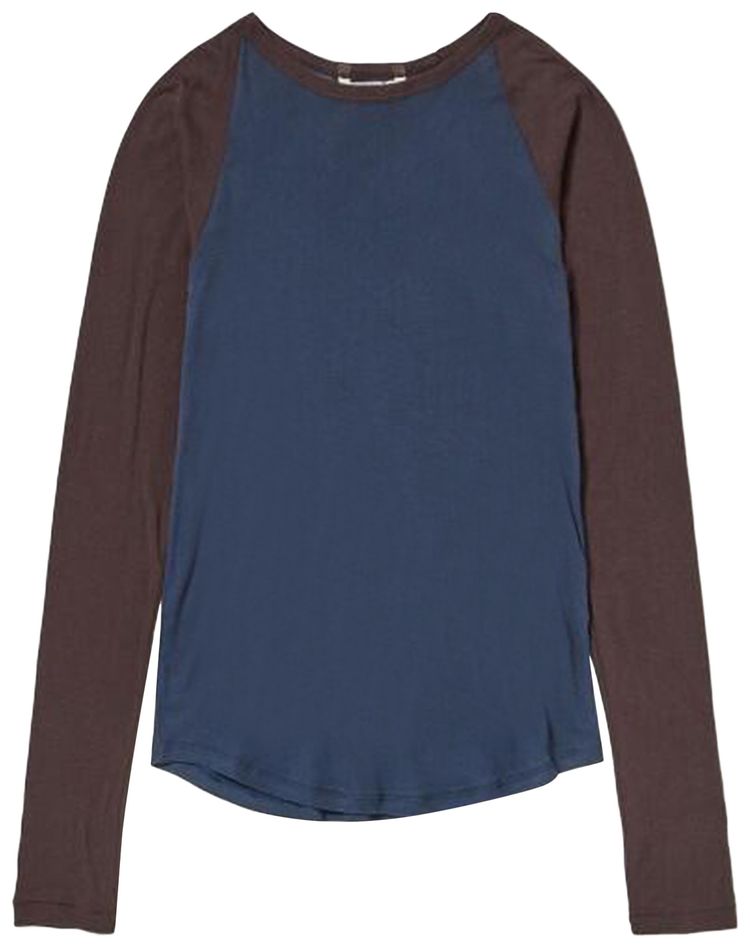 Auralee Super High Gauge Sheer Rib Raglan Pullover NavyDark Brown