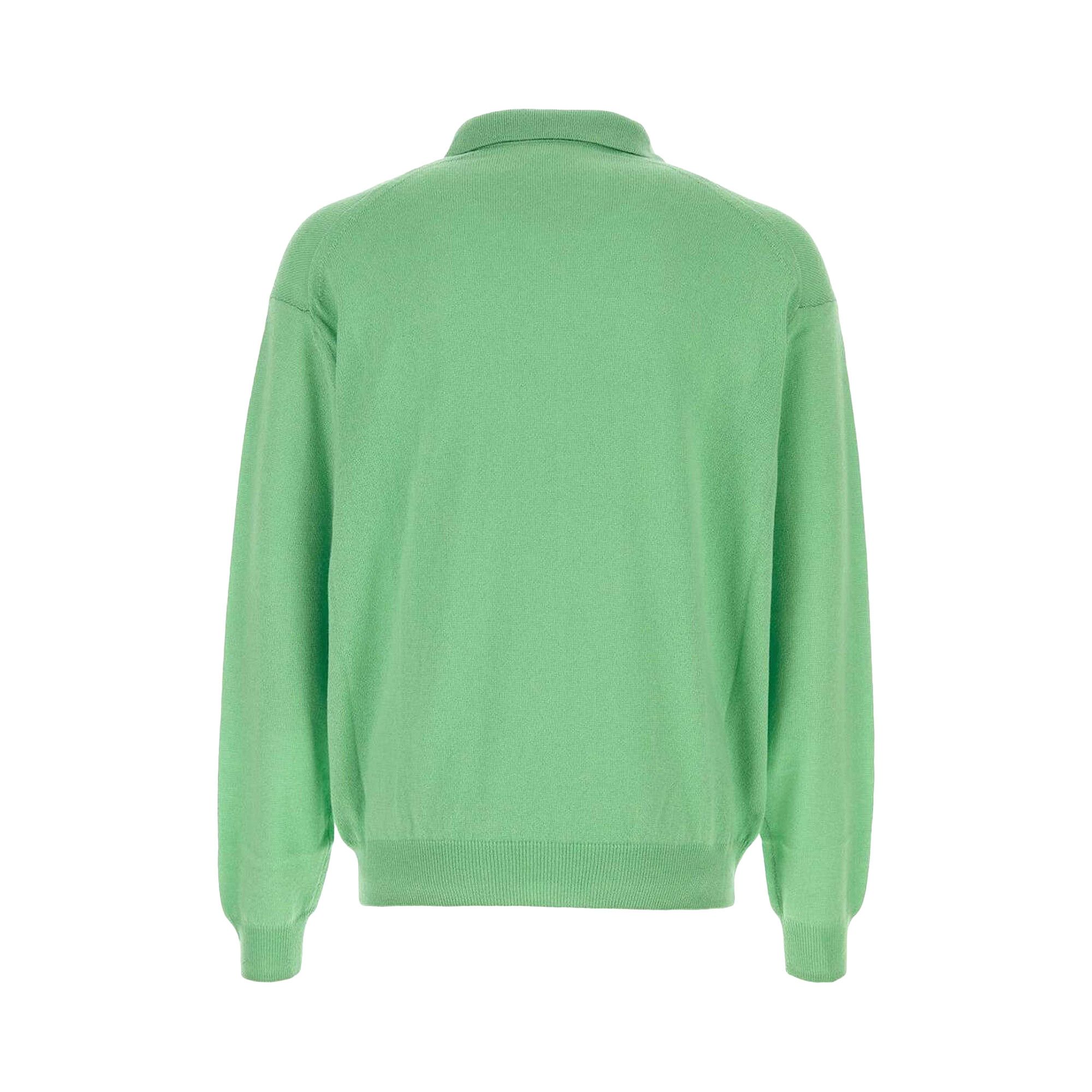 Buy Auralee Super Fine Cashmere Silk Knit Skipper Polo 'Mint Green