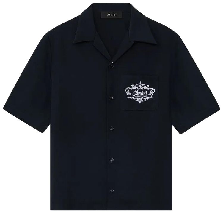 Amiri Chateau Crest Camp Shirt Black