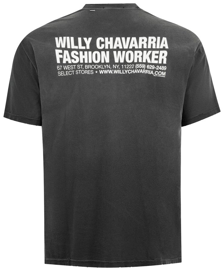 Willy Chavarria Fashion Worker Easy Tee Black