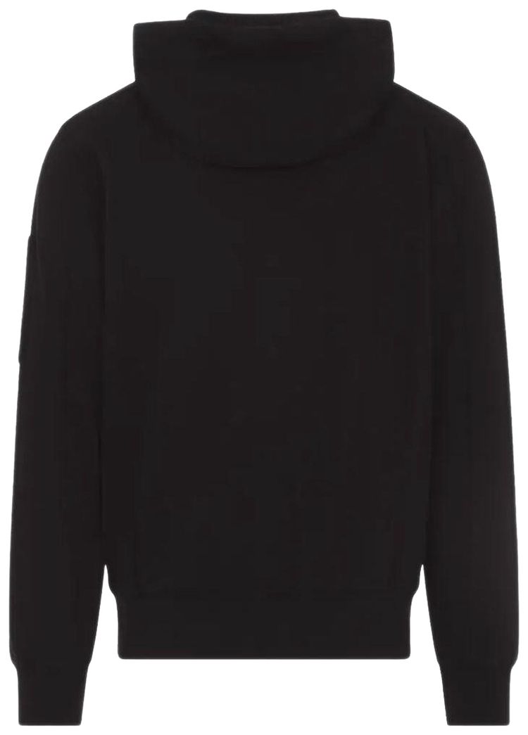 CP Company Light Fleece Zip Hooded Lens Sweatshirt Black