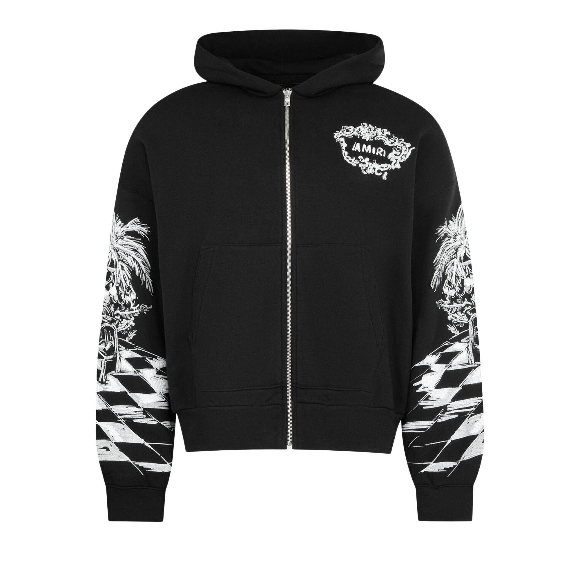 Buy Amiri Chateau Sketch Zip Hoodie 'Black' - AMT0JR1099 001 BLAC