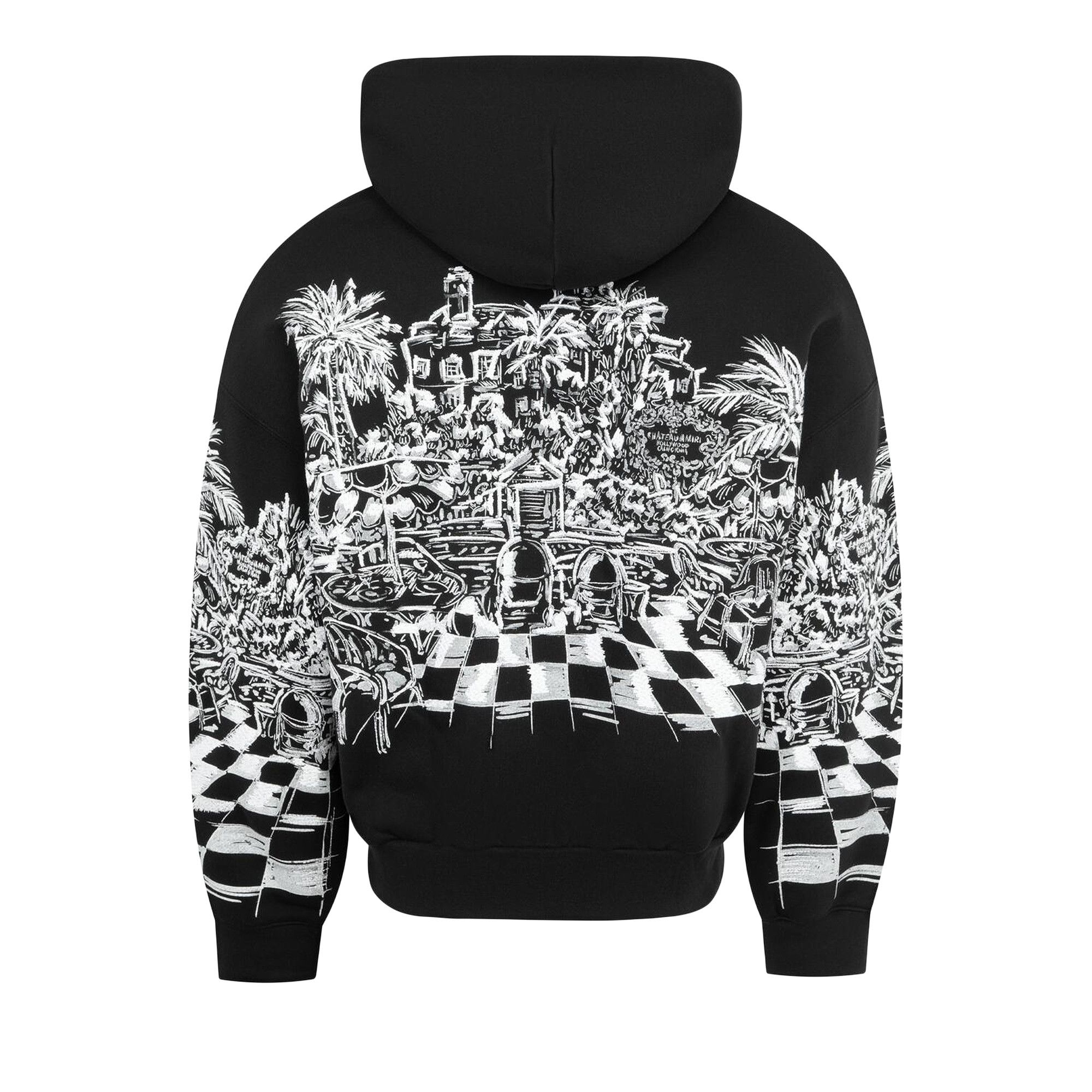 Buy Amiri Chateau Sketch Zip Hoodie 'Black' - AMT0JR1099 001 BLAC