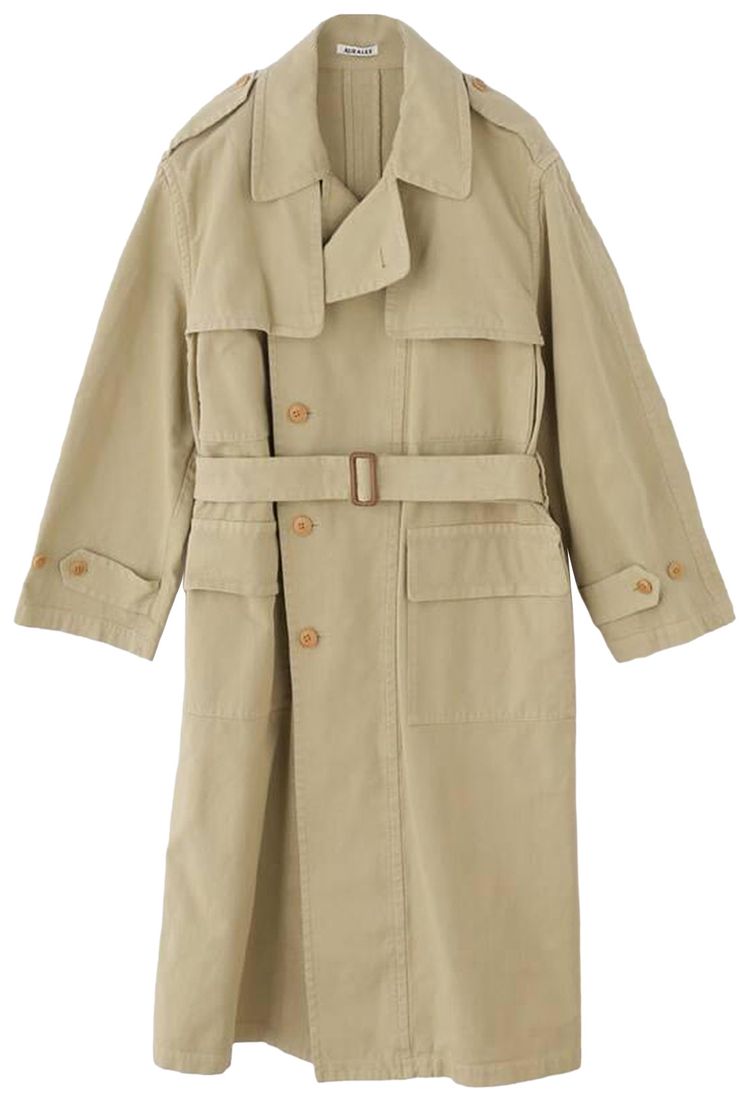 Auralee Garment Dyed Textured Chino Coat Beige