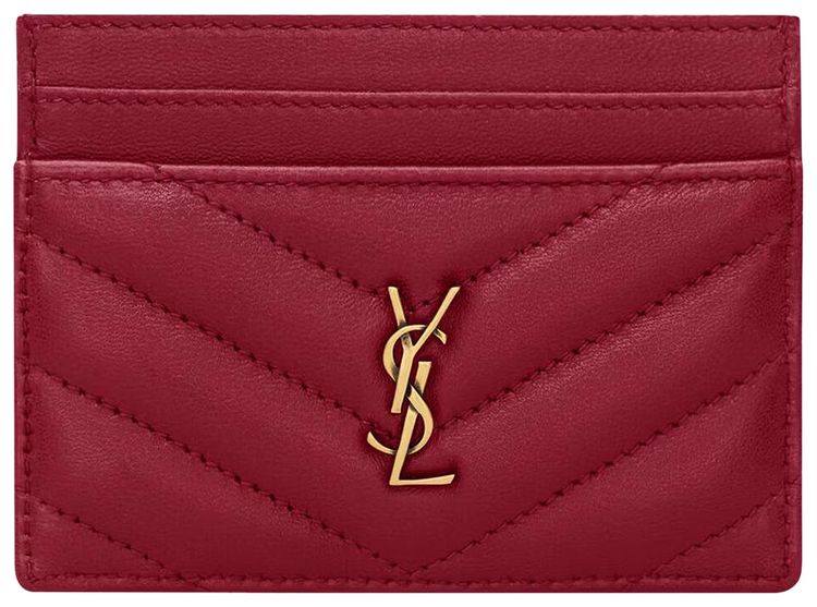 Saint Laurent YSL Card Case Carmine Red