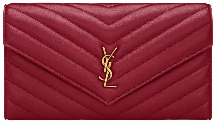 Saint Laurent YSL Large Flap Wallet Carmine Red