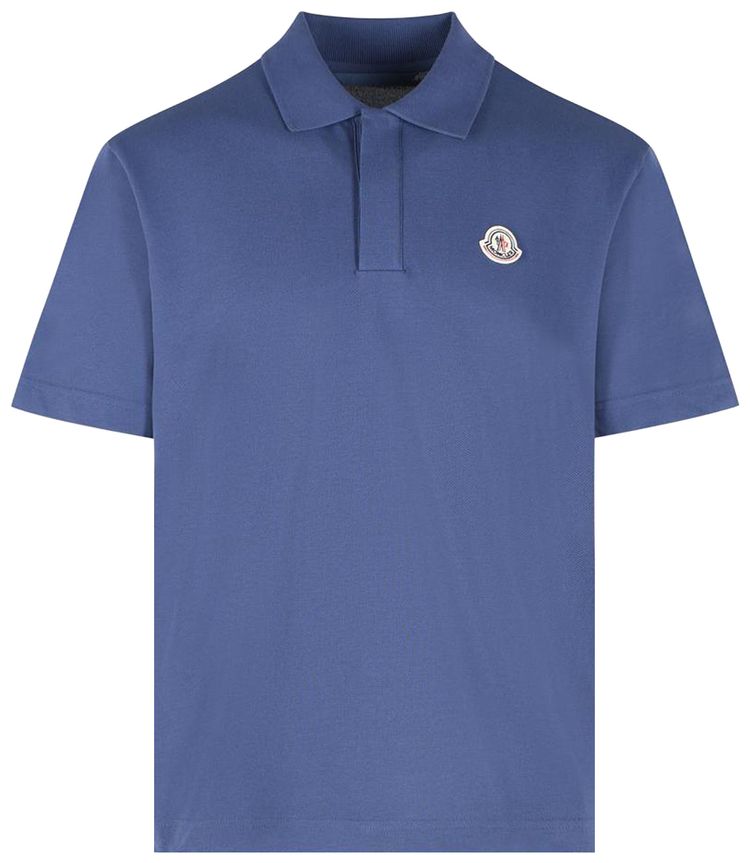 Moncler Short Sleeve Polo Blue