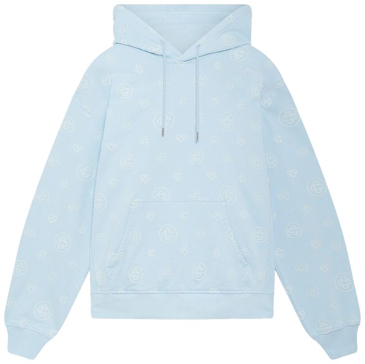 Casablanca Applique Monogram Hooded Sweatshirt Cerulean