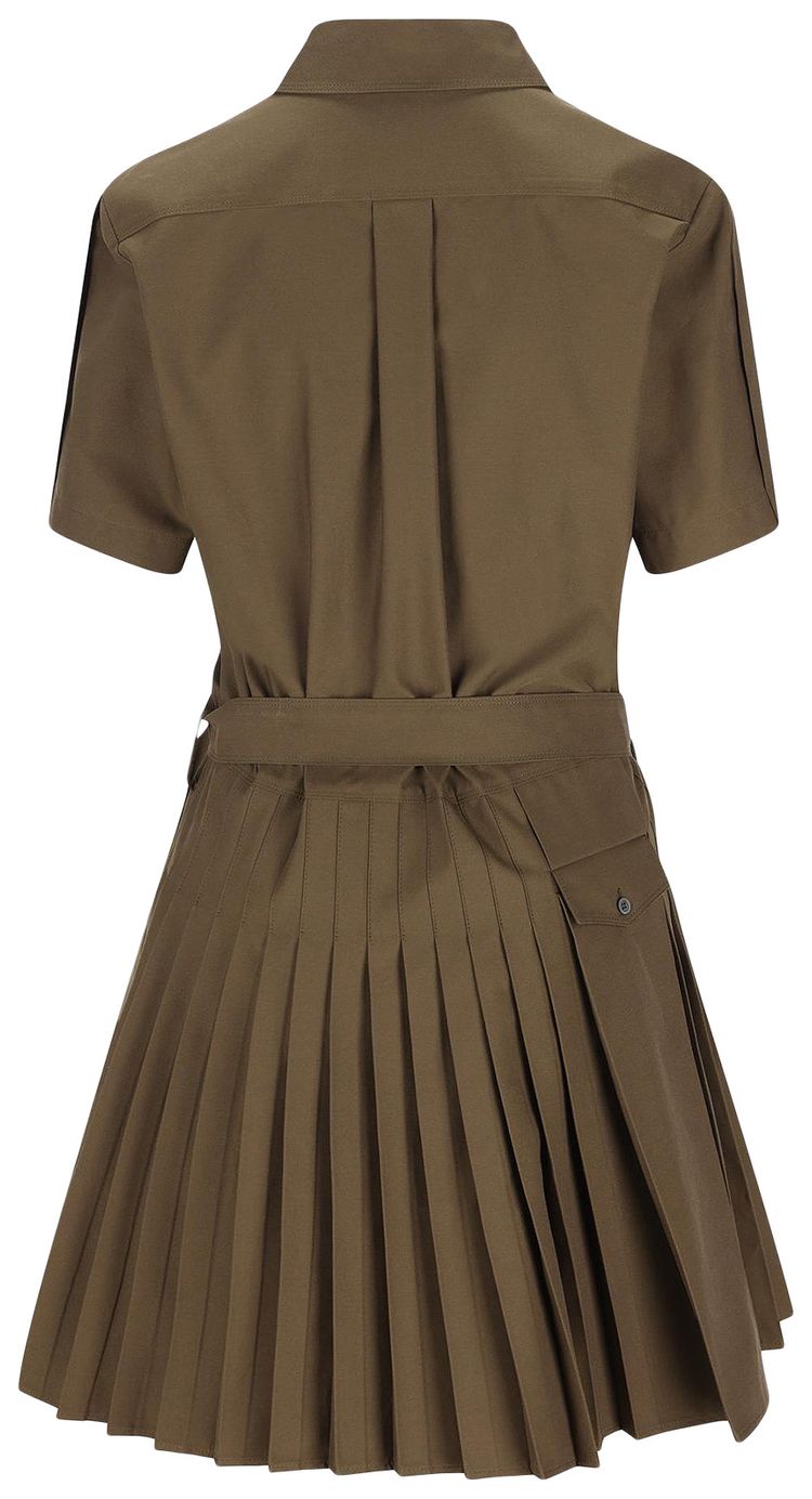 Loewe Pleated Dress Khaki Green