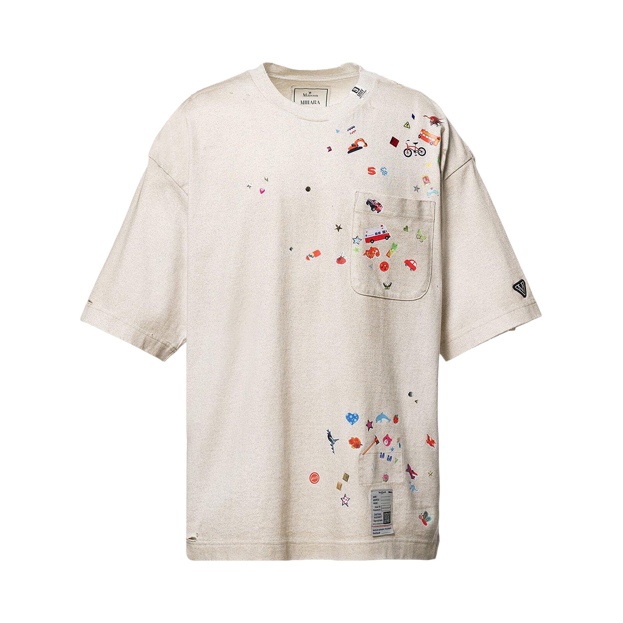 Buy Maison Mihara Yasuhiro Sticker Tee 'Grey' - J16TS821 GREY | GOAT