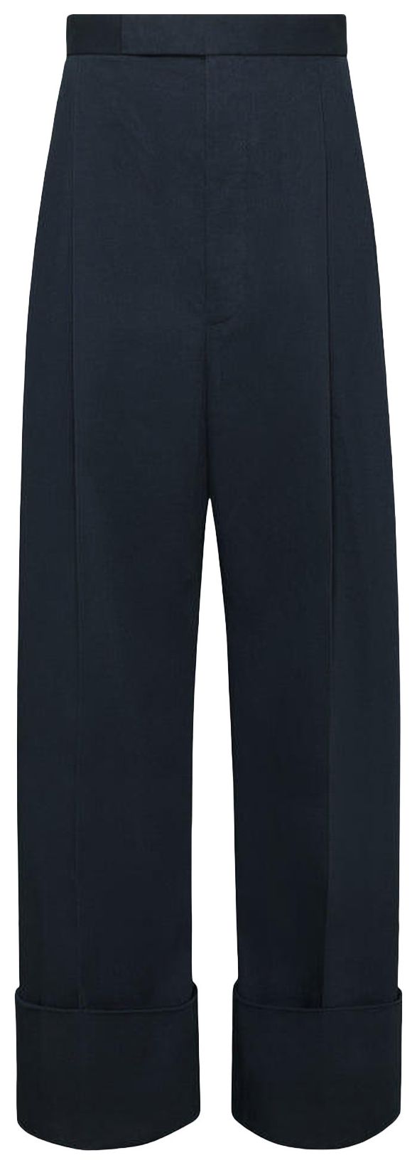 Thom Browne High Rise Double Pleat Trouser With Backstrap Navy