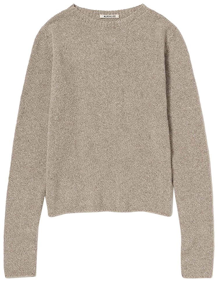 Auralee Cashmere Silk Melange Knit Pullover Mix Beige