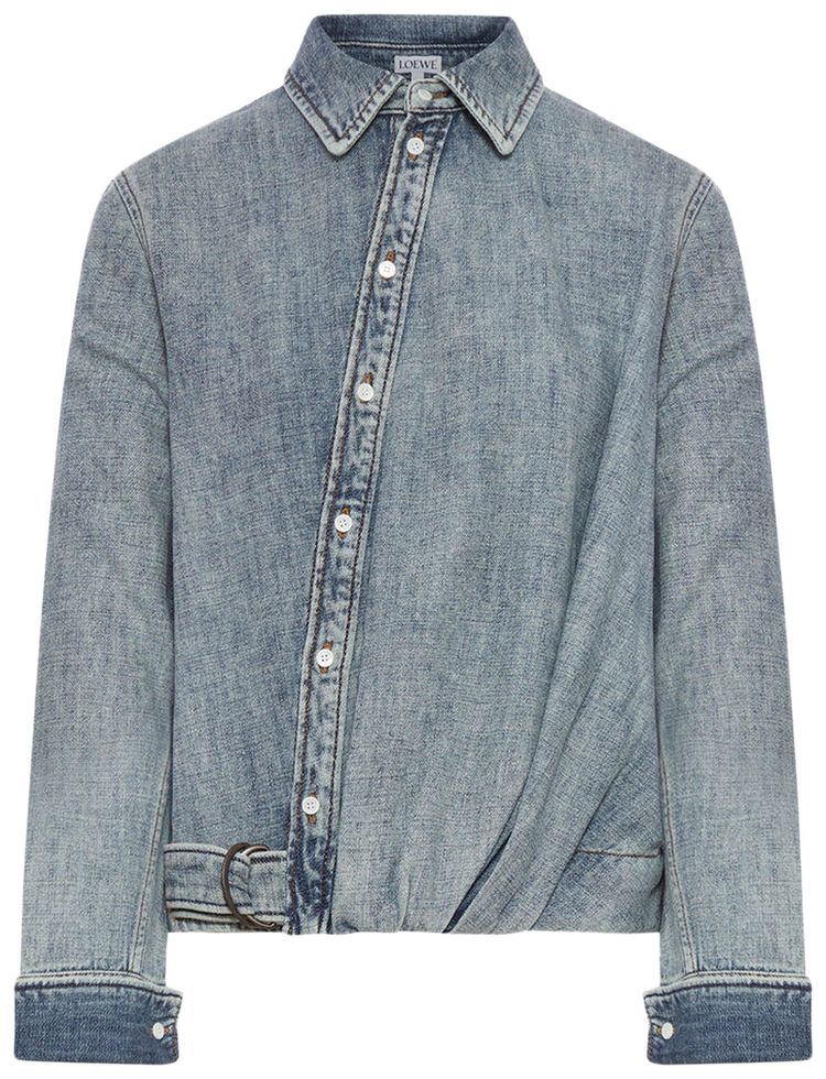 Loewe Draped Shirt Washed Denim