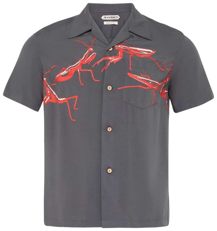 JW Anderson Short Sleeve Camp Collar Shirt Steel