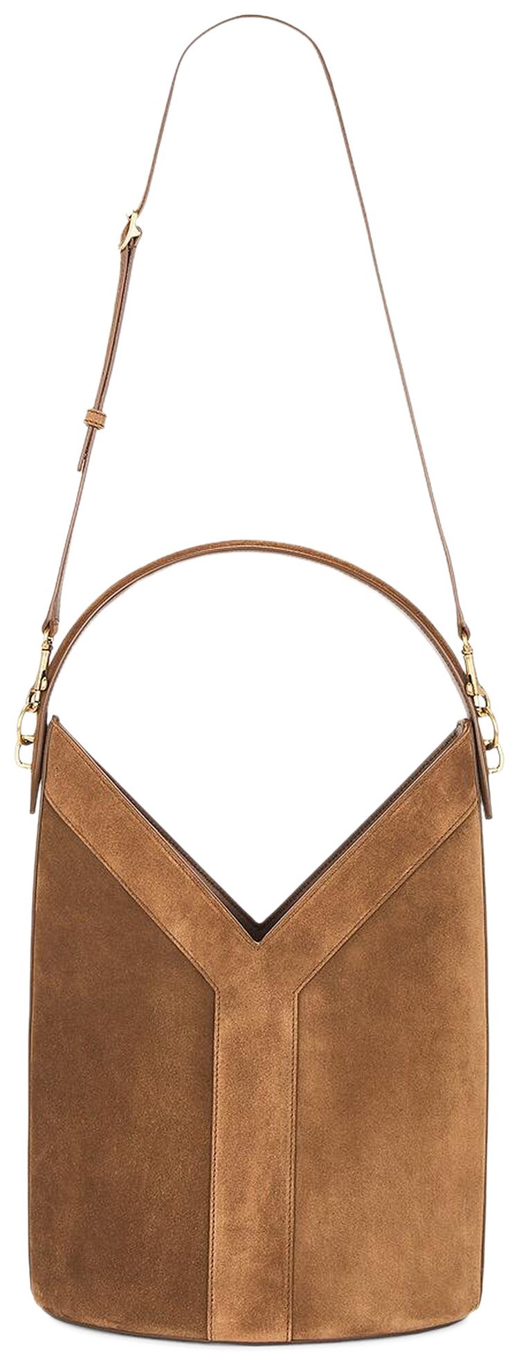 Saint Laurent YSL Bucket Top Handle Orange Caramel Cognac