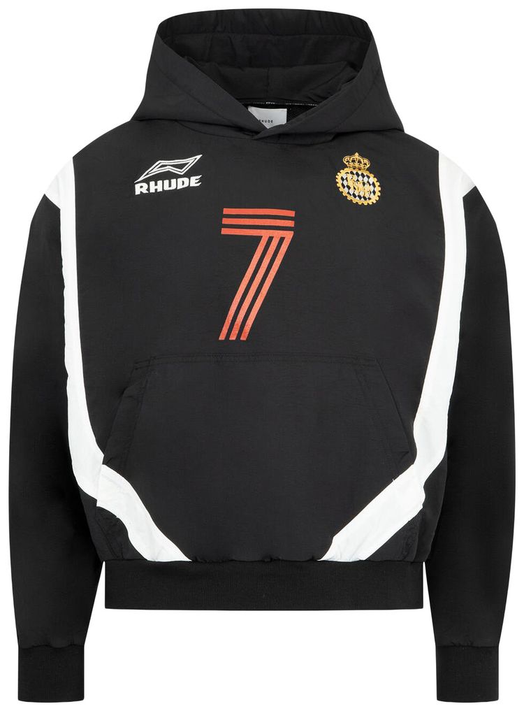 Rhude Lago Jersey Hoodie BlackWhiteRed