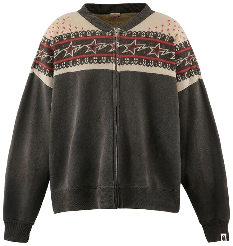 Saint Michael x BAPE Zip Cardigan Charcoal