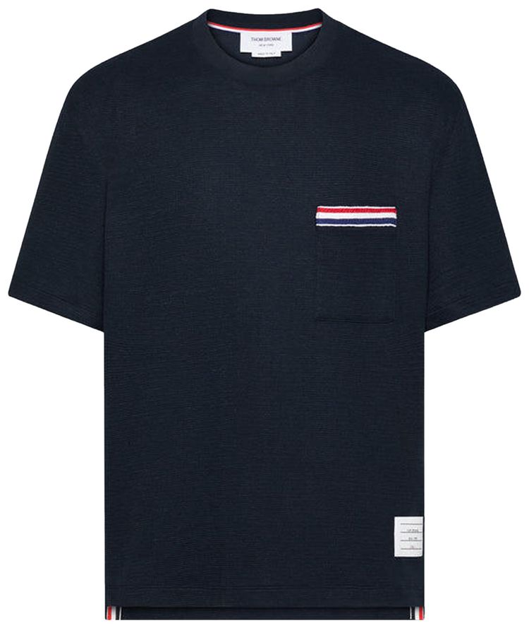 Thom Browne RWB Short Sleeve Pocket Tee Navy
