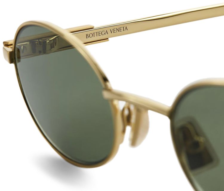 Bottega Veneta Classic Oval Sunglasses GoldGreen