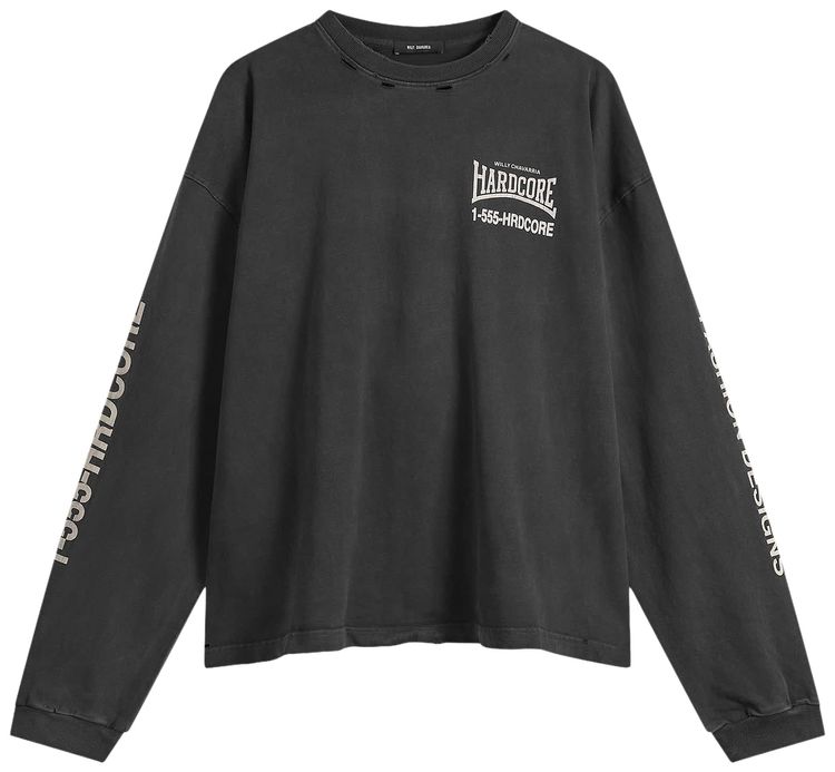 Willy Chavarria Hardcore Buffalo Long Sleeve Tee Black