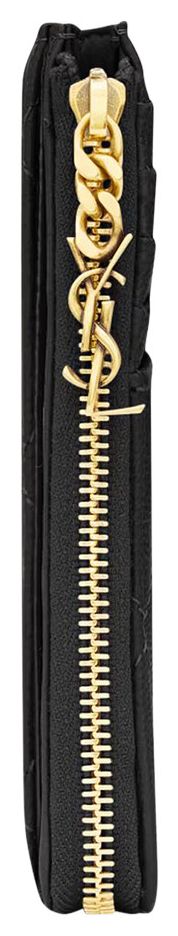 Saint Laurent YSL Bijou Zip Card Case Nero