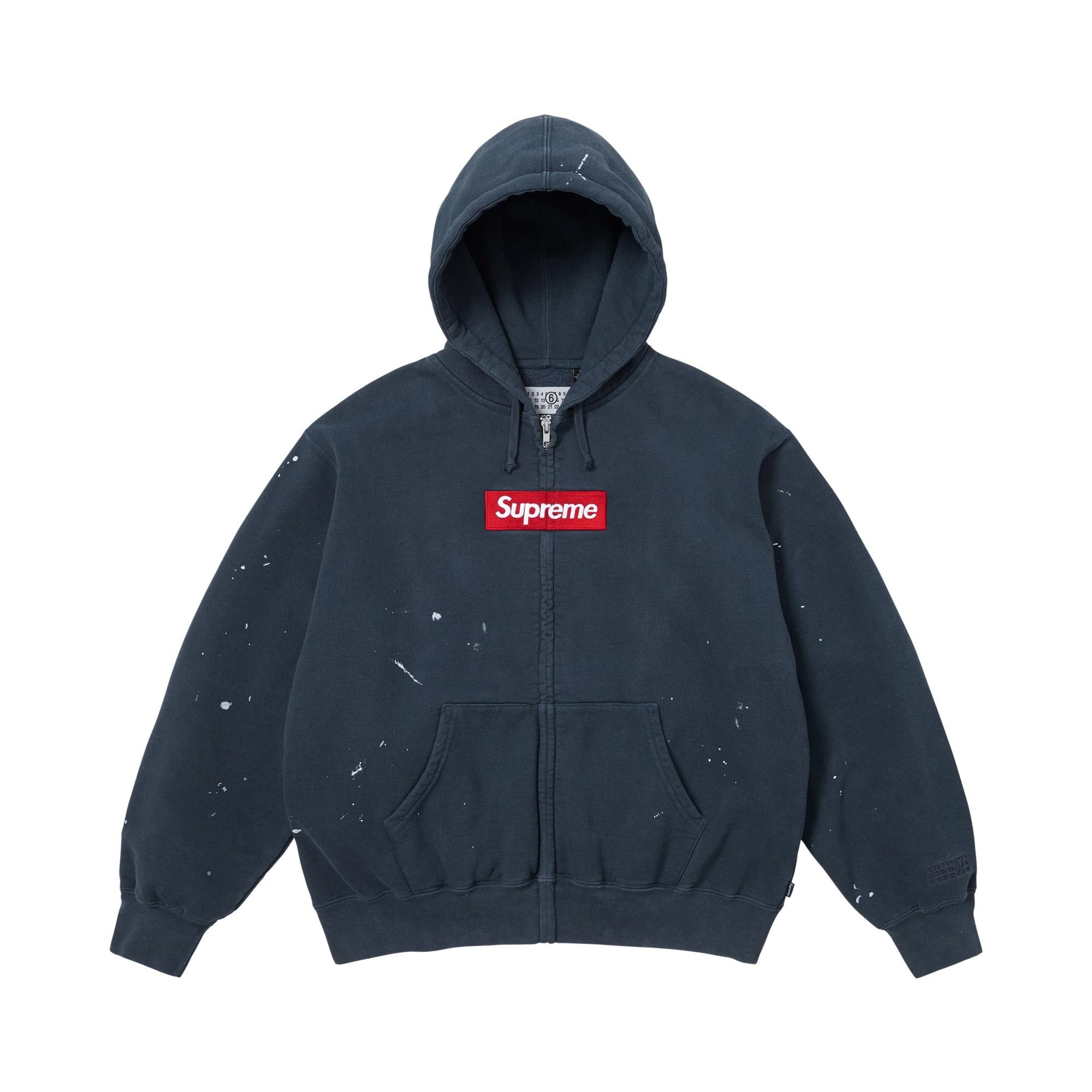 supreme／マルジェラ Supreme MM6 Maison Margiela Zip Up Hooded Sweatshirt Black Grey
