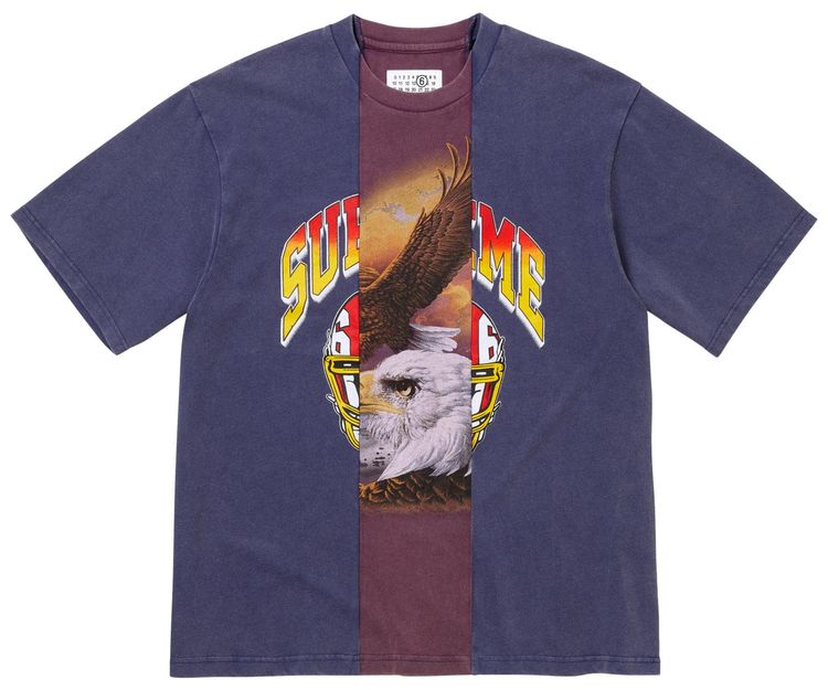 Supreme x MM6 Maison Margiela Split Short Sleeve Top Navy