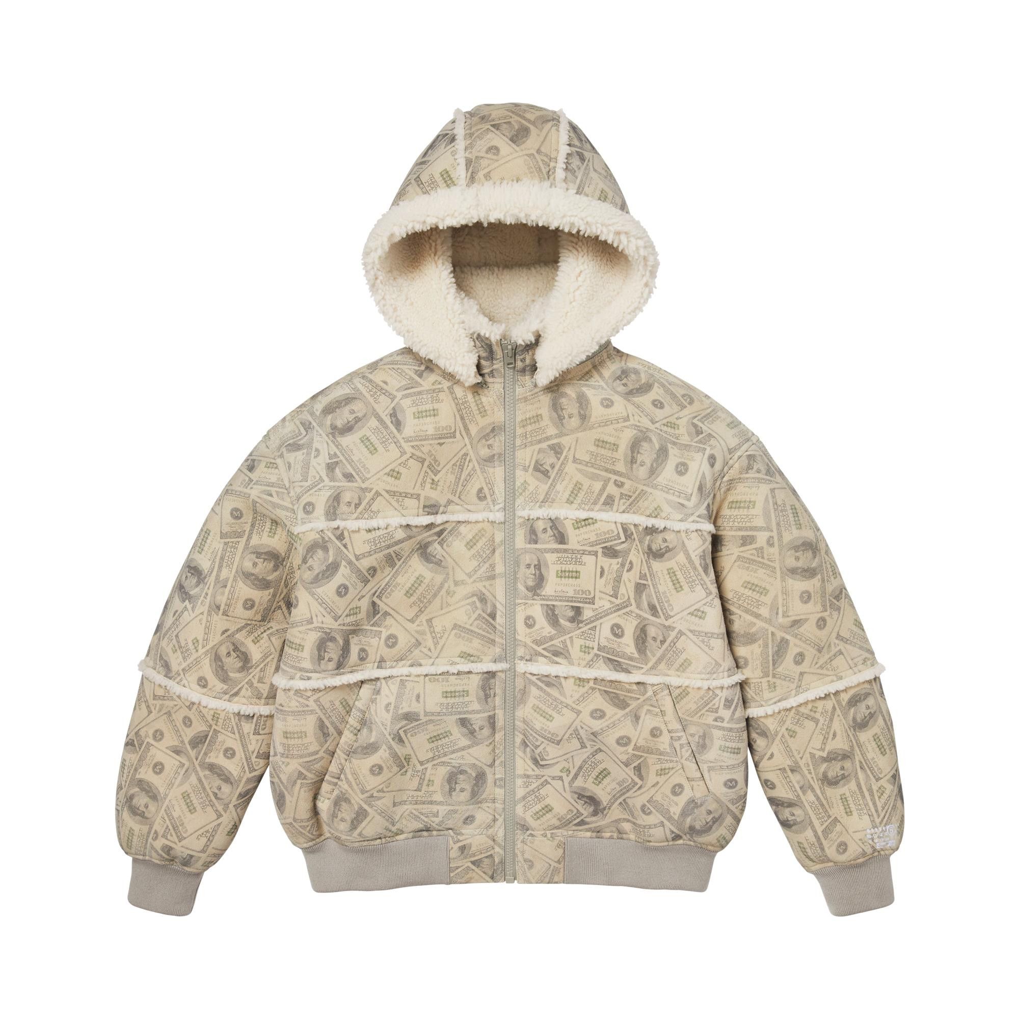 トップス Supreme MM6 Maison Margiela Jacket Money Buy Supreme x MM6 Maison Margiela Hooded Shearling Bomber Jacket
