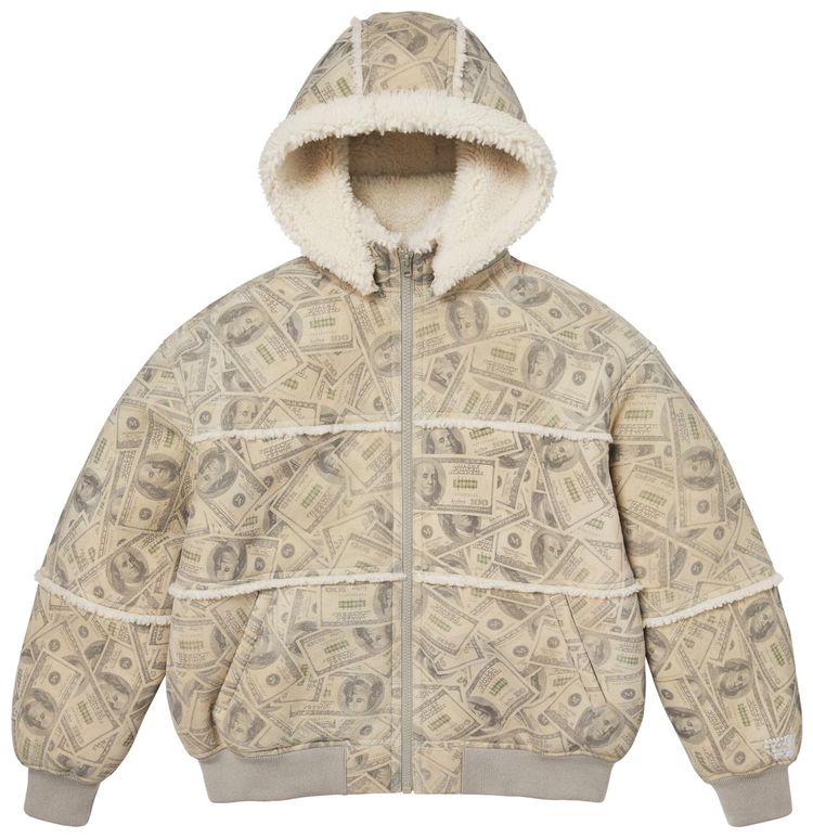 Supreme x MM6 Maison Margiela Hooded Shearling Bomber Jacket Money
