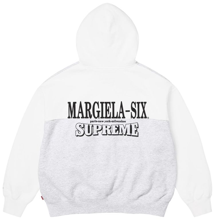 Supreme x MM6 Maison Margiela Eagle Zip Up Hooded Sweatshirt Ash Grey