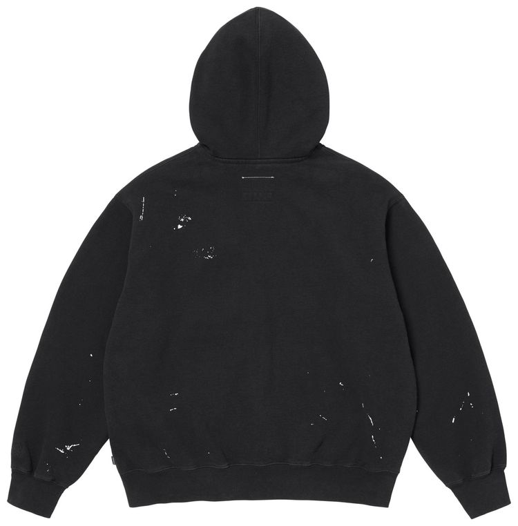Supreme x MM6 Maison Margiela Box Logo Zip Up Hooded Sweatshirt Black