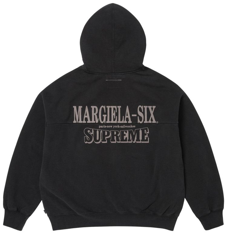 Supreme x MM6 Maison Margiela Eagle Zip Up Hooded Sweatshirt Black