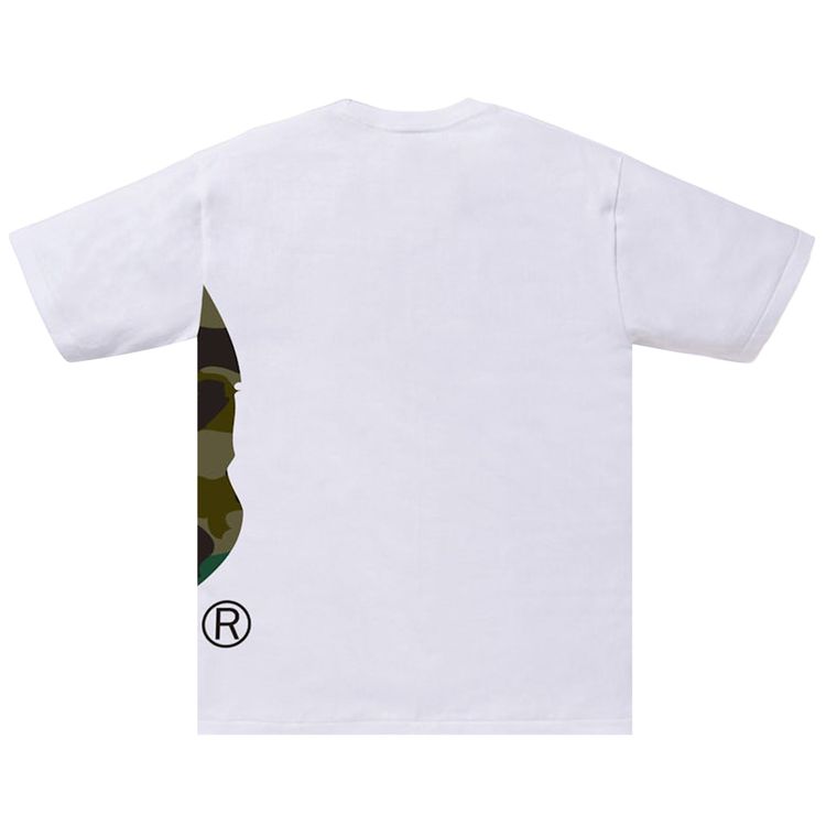 BAPE 1st Camo Side Big Ape Head Tee WhiteGreen