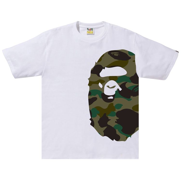 BAPE 1st Camo Side Big Ape Head Tee WhiteGreen
