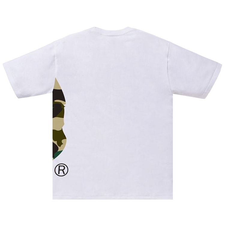 BAPE 1st Camo Side Big Ape Head Tee WhiteYellow
