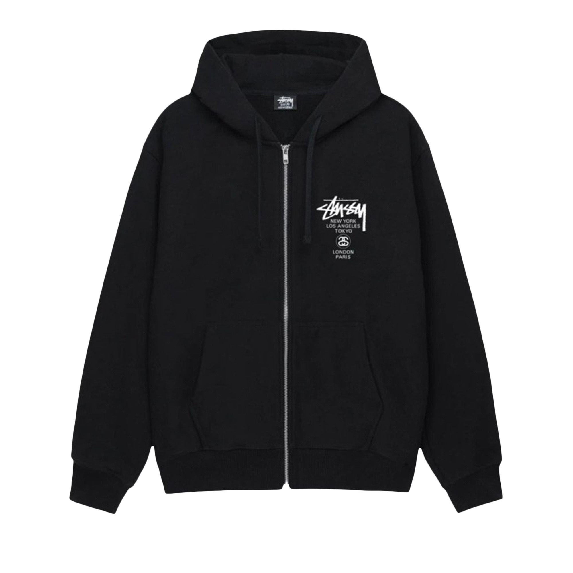 STUSSY BASIC ZIP FOOD Mサイズ ブラック Buy Stussy World Tour Zip Hoodie 'Black' - 3973792 BLAC | GOAT