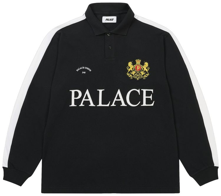 Palace Established Long Sleeve Polo Black