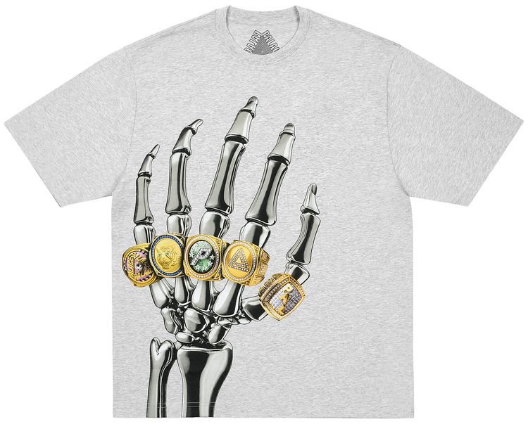 Palace Mechanical Champion T Shirt Grey Marl