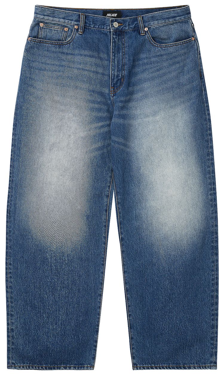 Palace Le Script P90 Baggy Jean Distress Blue Wash