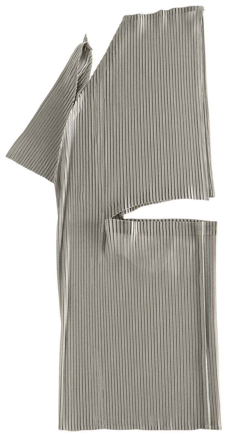Issey Miyake Sheer Scarf Pleats Shirt Greige