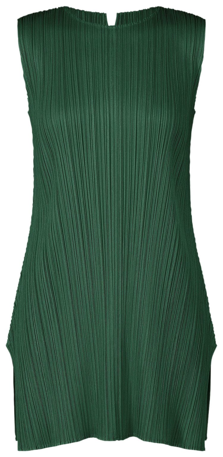 Pleats Please Issey Miyake Monthly Colors March Dress Dark Green
