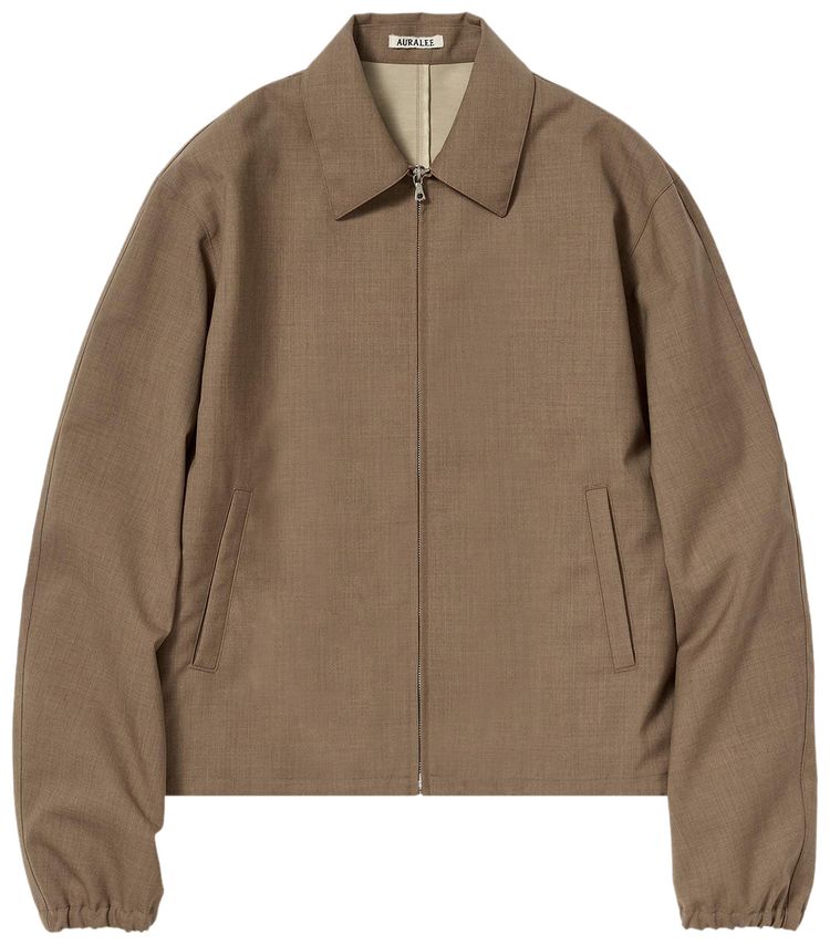 Auralee Bonded Tropical Wool Zip Blouson Top Brown