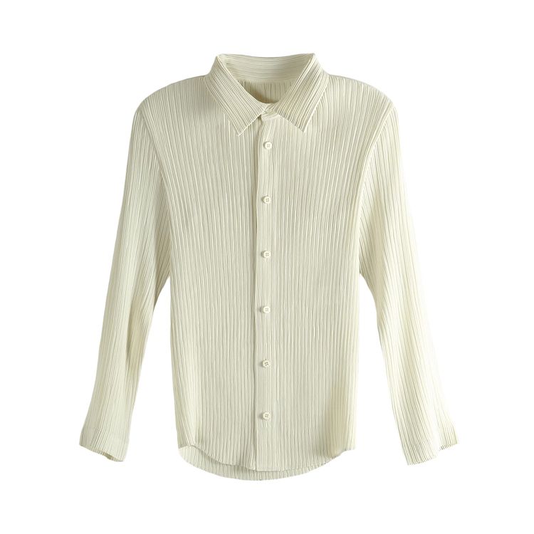Issey Miyake Hatching Pleats Shirt Off White