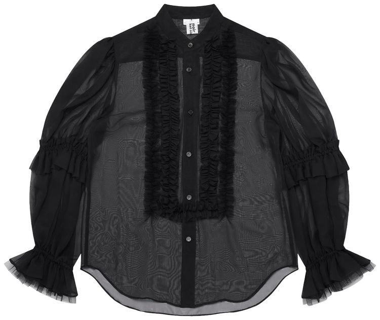 Comme des Garcons Noir Lace Ruffle French Blouse Black