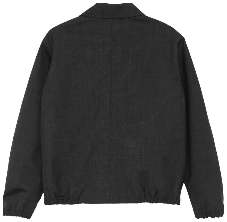 Auralee Bonded Tropical Wool Zip Blouson Top Charcoal