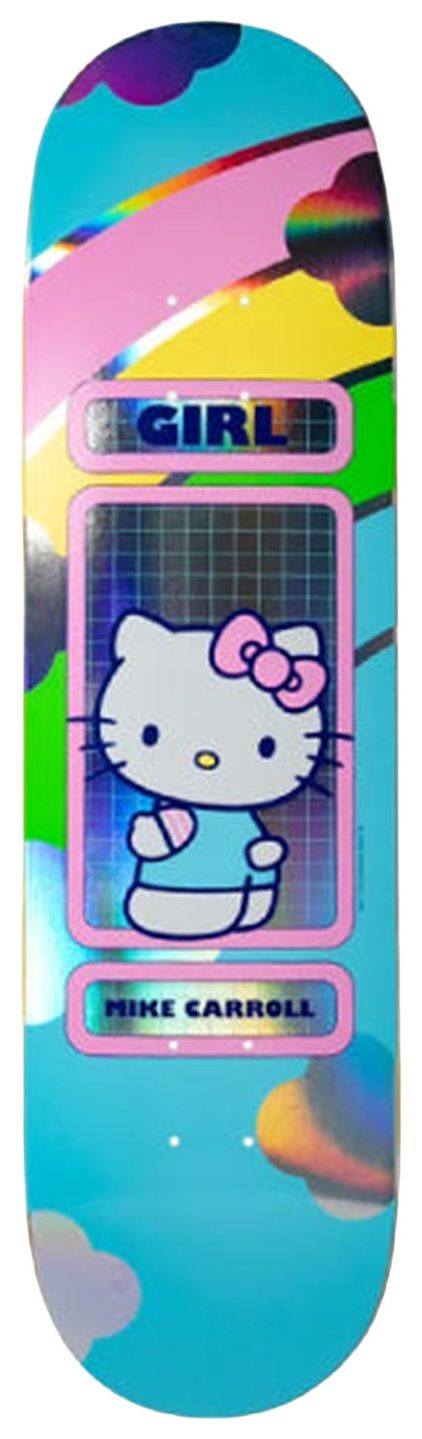 Girl Skateboards x Hello Kitty  Friends Rainbow Skateboard Deck Hello Kitty Silver Foil Edition